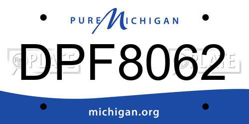 DPF8062 Michigan License Plate