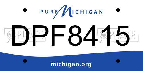 DPF8415 Michigan License Plate