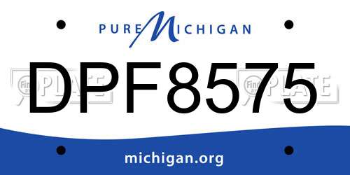 DPF8575 Michigan License Plate