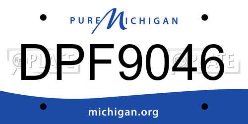 DPF9046 Michigan License Plate