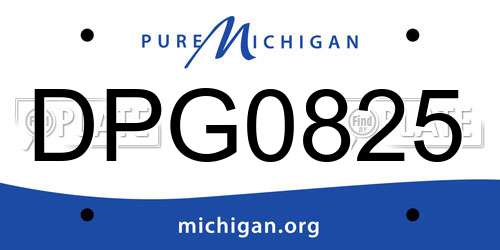 DPG0825 Michigan License Plate