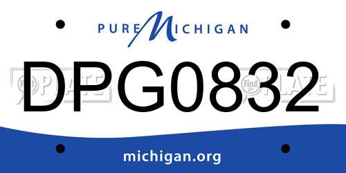 DPG0832 Michigan License Plate