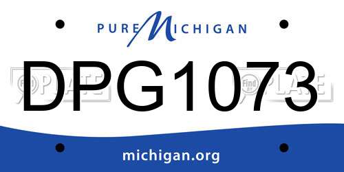 DPG1073 Michigan License Plate
