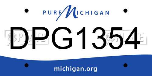 DPG1354 Michigan License Plate