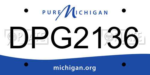 DPG2136 Michigan License Plate