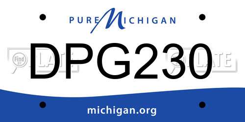 DPG230 Michigan License Plate
