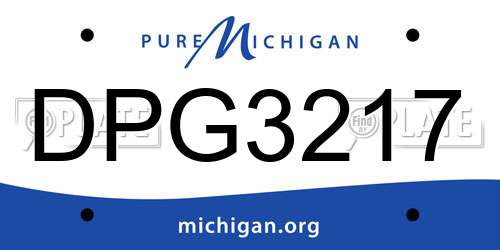 DPG3217 Michigan License Plate