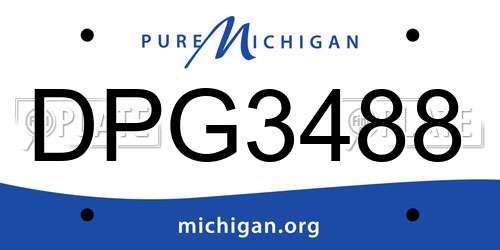 DPG3488 Michigan License Plate