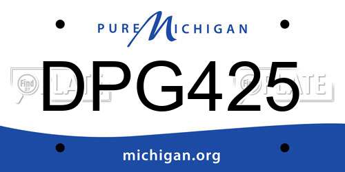 DPG425 Michigan License Plate