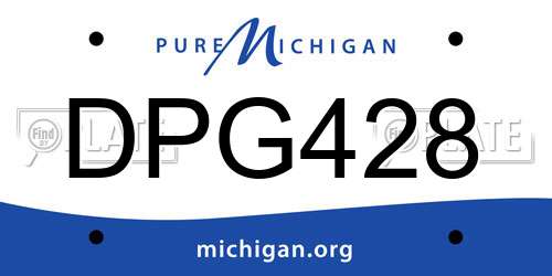 DPG428 Michigan License Plate
