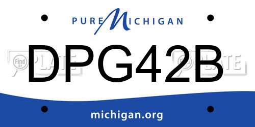 DPG42B Michigan License Plate