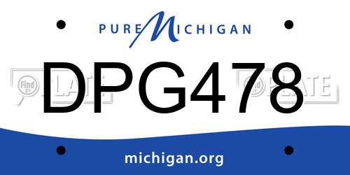 DPG478 Michigan License Plate
