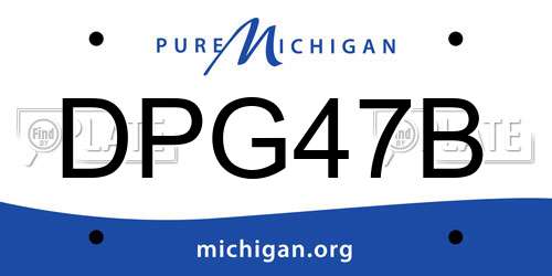 DPG47B Michigan License Plate
