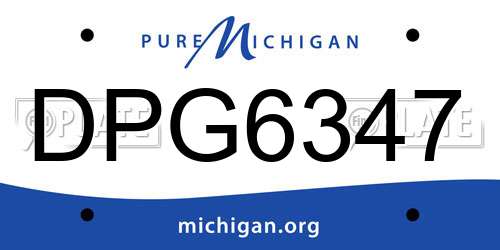 DPG6347 Michigan License Plate
