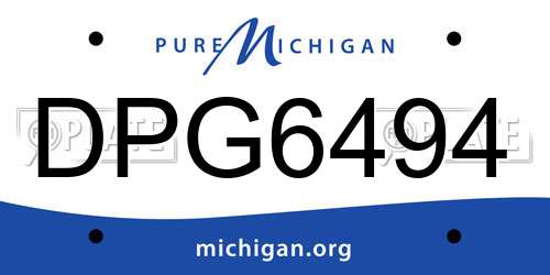 DPG6494 Michigan License Plate
