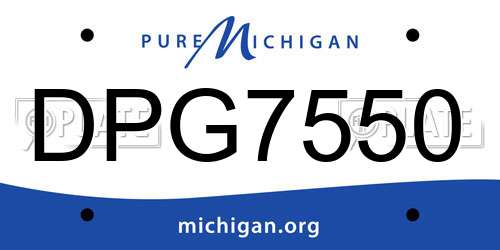 DPG7550 Michigan License Plate