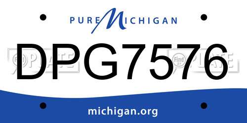 DPG7576 Michigan License Plate