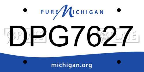DPG7627 Michigan License Plate