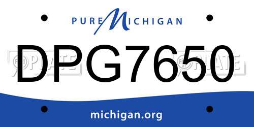 DPG7650 Michigan License Plate