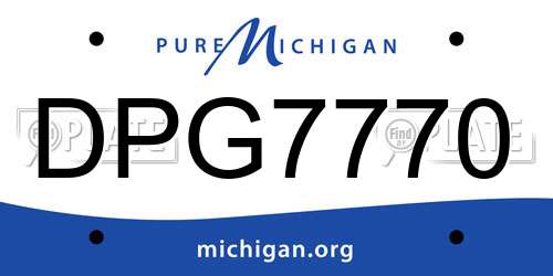 DPG7770 Michigan License Plate
