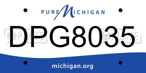 DPG8035 Michigan License Plate