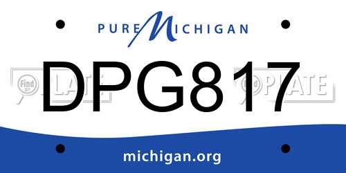 DPG817 Michigan License Plate