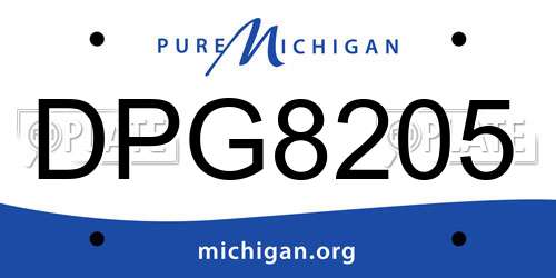 DPG8205 Michigan License Plate