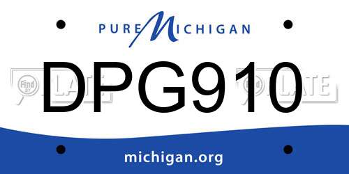 DPG910 Michigan License Plate