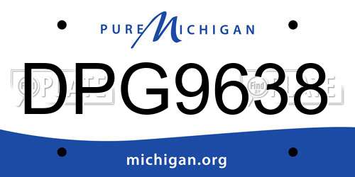 DPG9638 Michigan License Plate