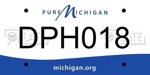 DPH018 Michigan License Plate