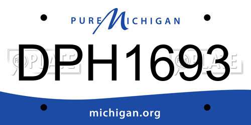 DPH1693 Michigan License Plate