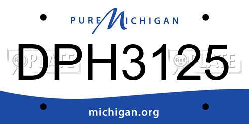 DPH3125 Michigan License Plate
