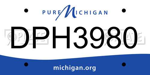DPH3980 Michigan License Plate