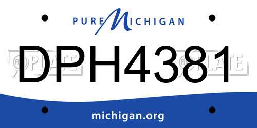 DPH4381 Michigan License Plate