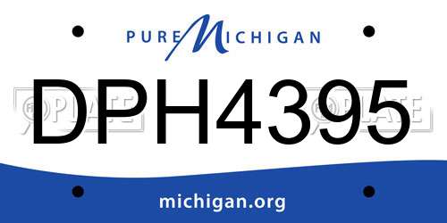 DPH4395 Michigan License Plate