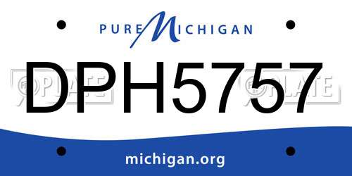 DPH5757 Michigan License Plate