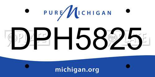 DPH5825 Michigan License Plate