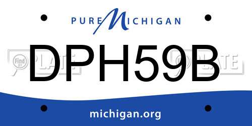 DPH59B Michigan License Plate