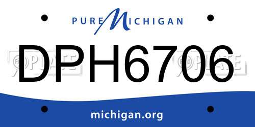 DPH6706 Michigan License Plate