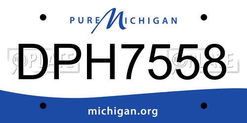 DPH7558 Michigan License Plate