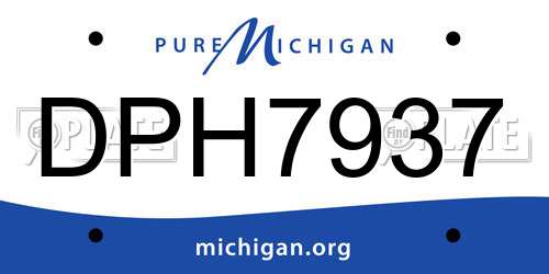 DPH7937 Michigan License Plate