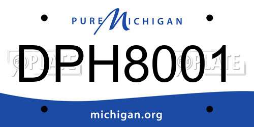 DPH8001 Michigan License Plate