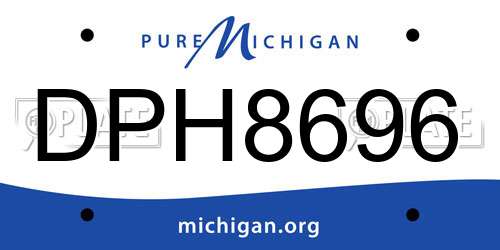 DPH8696 Michigan License Plate