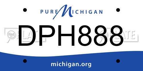 DPH888 Michigan License Plate