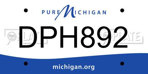DPH892 Michigan License Plate