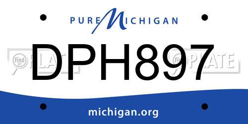 DPH897 Michigan License Plate