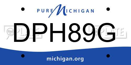 DPH89G Michigan License Plate