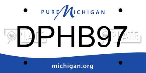 DPHB97 Michigan License Plate