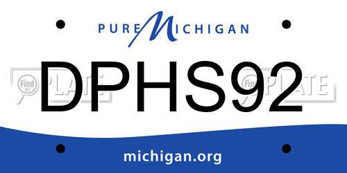 DPHS92 Michigan License Plate