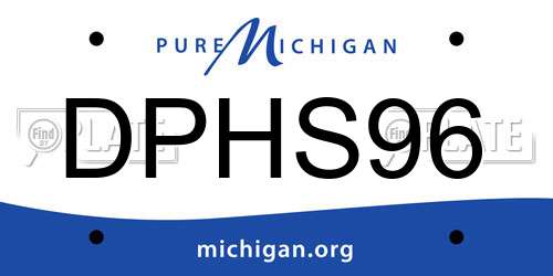 DPHS96 Michigan License Plate